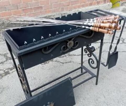 Мангал Ажур с дровницей, (разборный) 800х400х840/4мм.