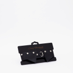 Черный однослойный кожаный ошейник с имитацией воротничка