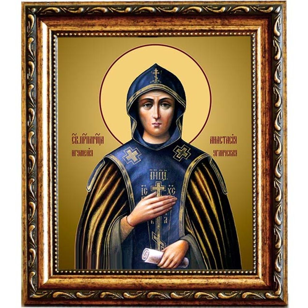Анастасия Угличская, преподобномученица, игумения. Икона на холсте.