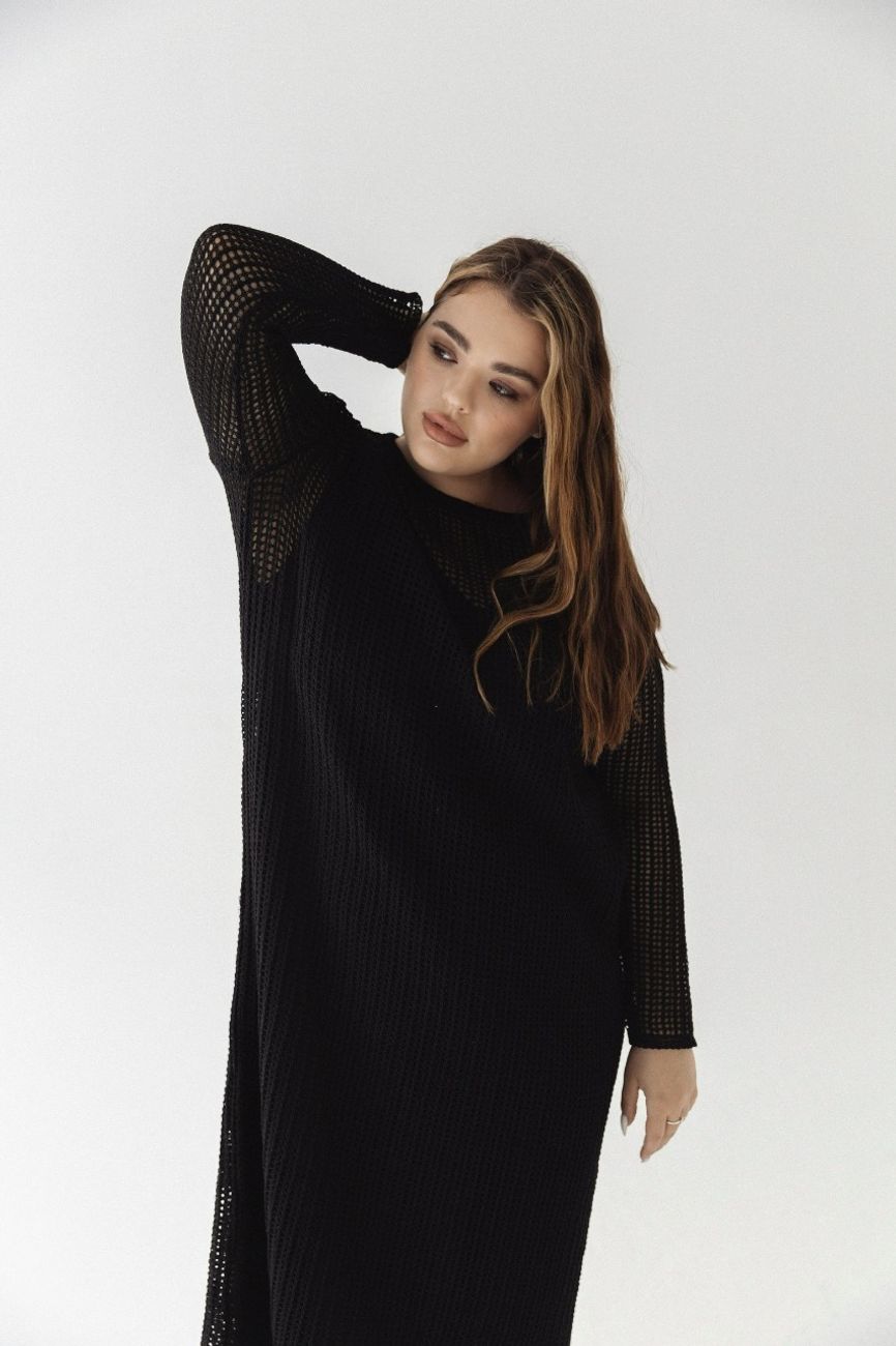 Платье кроше, черный