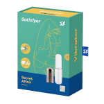 Бело-золотистая перезаряжаемая вибропулька 11см Satisfyer Secret Affair