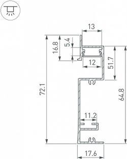 Профиль для плинтусов Arlight ARH-PLINTUS 043480