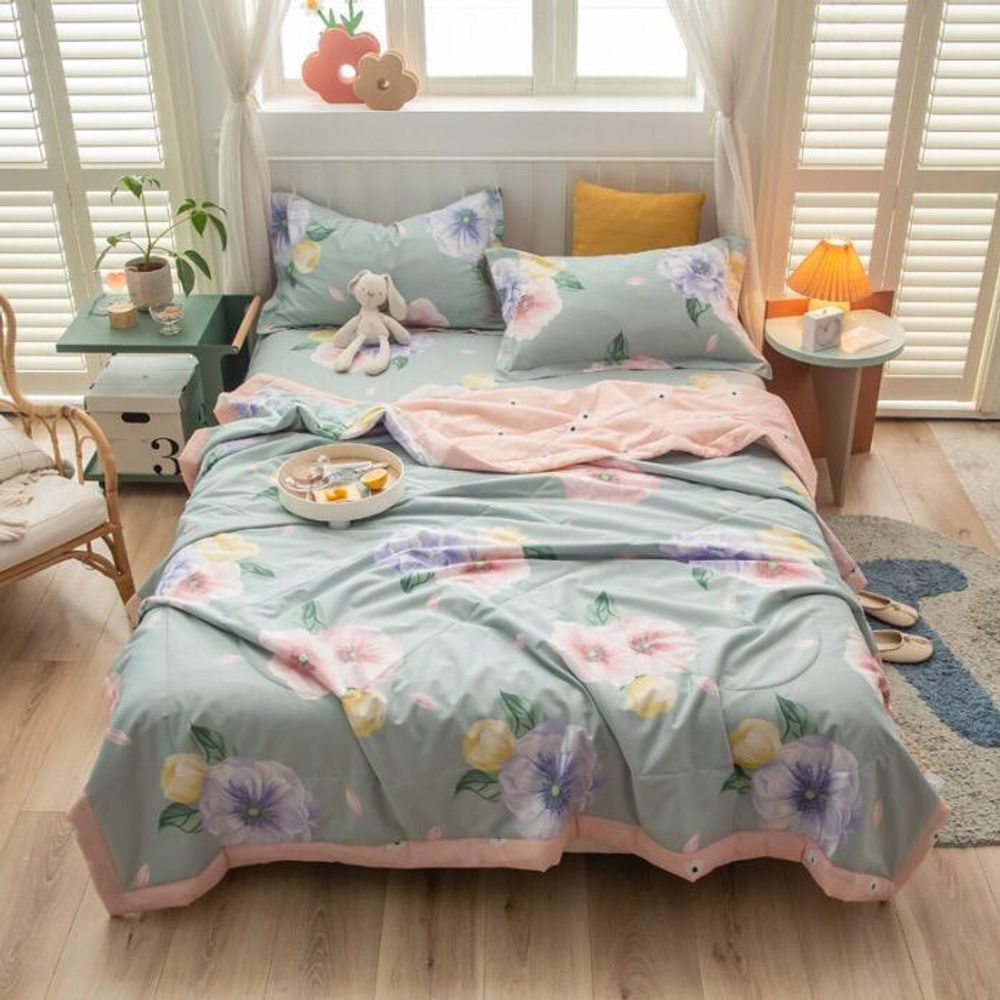 ZEPHYR HOME КПБ Полуторка (с одеялом) Зеленый