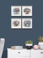 Картины на стену интерьерные на холсте 4 шт, 23*23 см