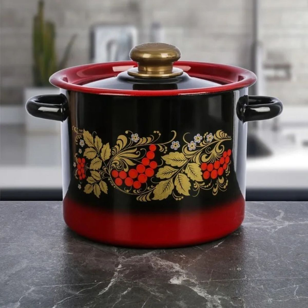 Набор эмалированной посуды 4 пр, кастрюли 3.5,5.5 л, Сиб товары, Рябинка 20, N20L05