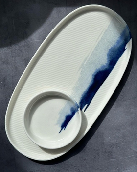 Блюдо овальное 340*230 мм. Блю Вэйв ( BLWHYG34OV