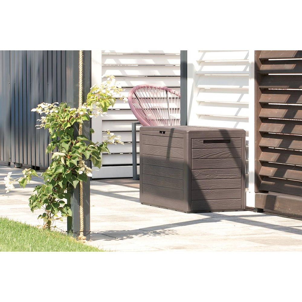 Пластиковый сундук Prosperplast Woodebox 140 л wenge