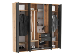 Прихожая модульная Антре 2 Дуб золотой / Диамант серый