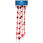 Елочное украшение БУСЫ звезды 2,7м Красные 104057