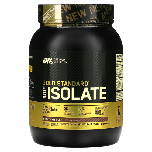 Optimum Nutrition, Gold Standard 100% Isolate, изолят, шоколадный вкус, 744 г (1,64 фунта)