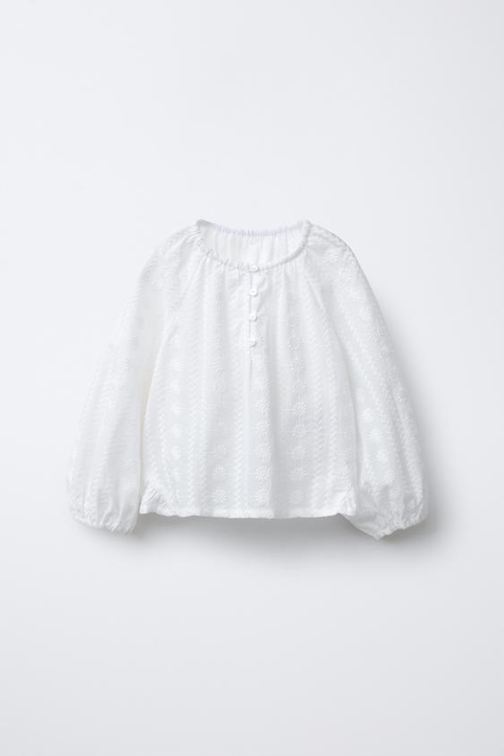 ZARA БЛУЗА С ЦВЕТОЧНОЙ ВЫШИВКОЙ, БЕЛЫЙ