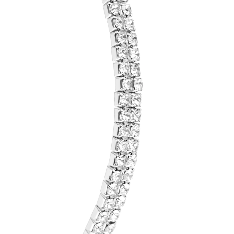 Колье Двойной Маленький Кристалл – Серебро