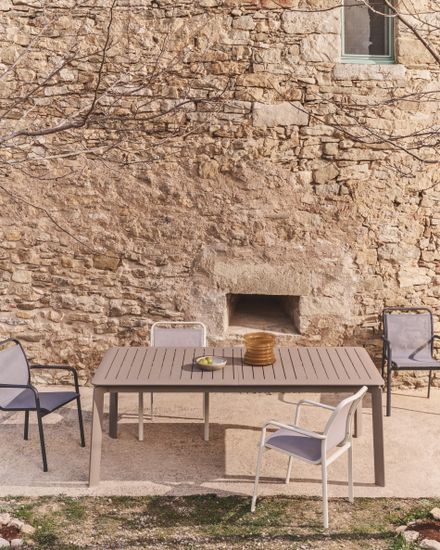 Уличный стул Luri из графитового алюминия и серого текстиля