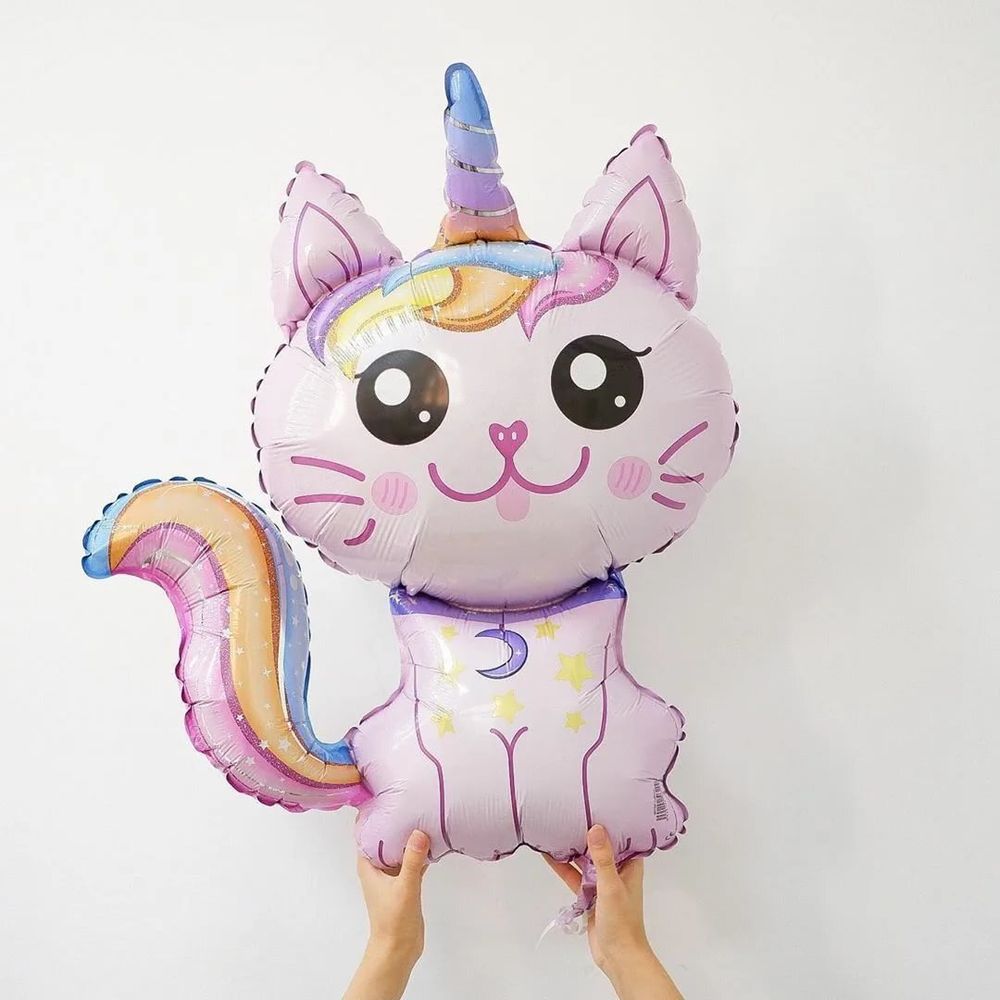 Шар фигура "Кот единорог" розовый  Изображение2