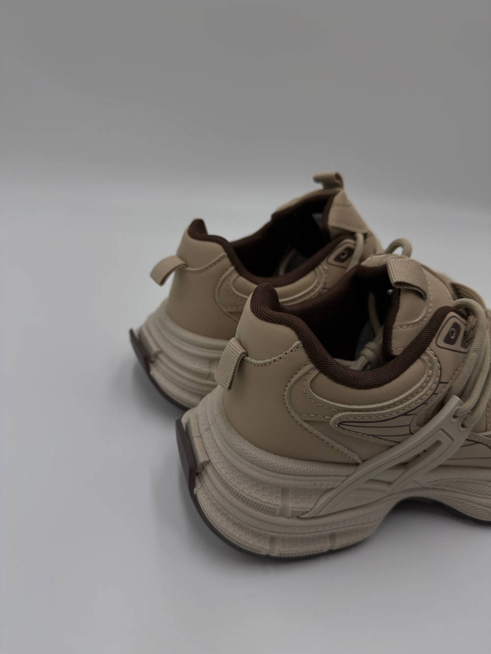 Кроссовки женcкие экокожа арт. 835-6 цвет "песочный,бежевый"