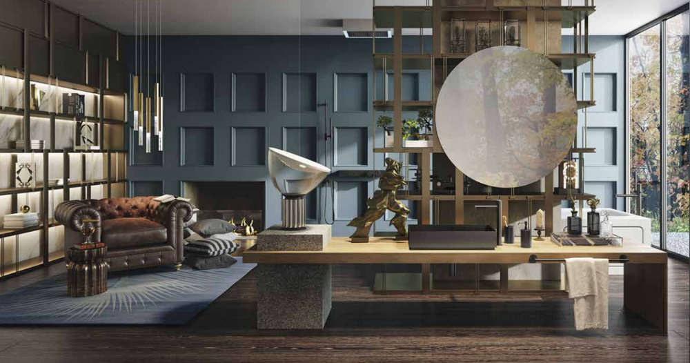 Термостат Gessi HI-FI, до 3-х функций одновременно, встраиваемый, цвет Black Metal Brushed PVD