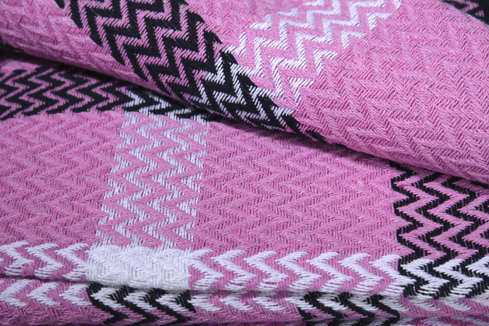 Плед-покрывало из хлопка "Venera", Клетка, цвет Сиреневый