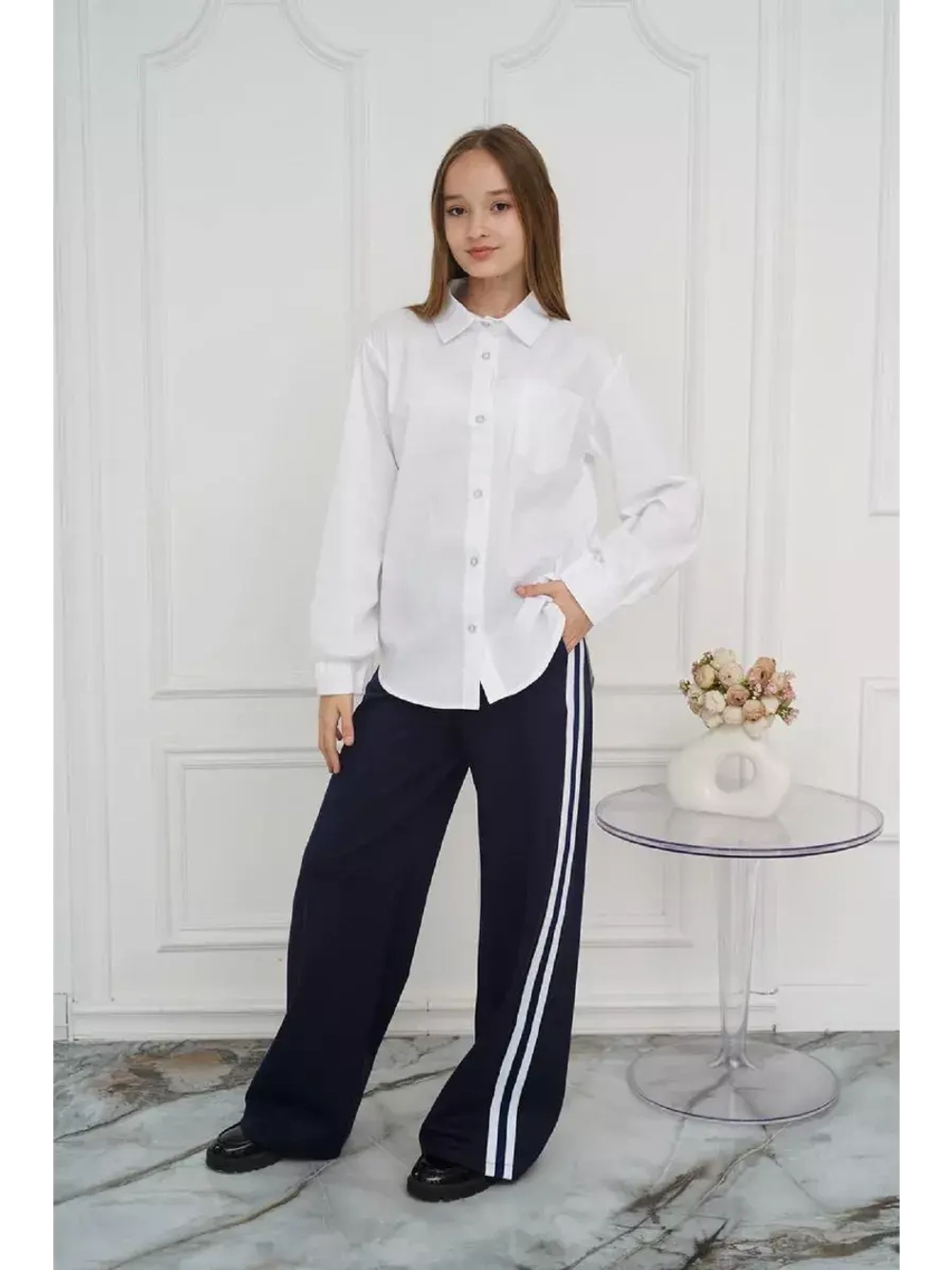 Блузка школьная для девочки оверсайз