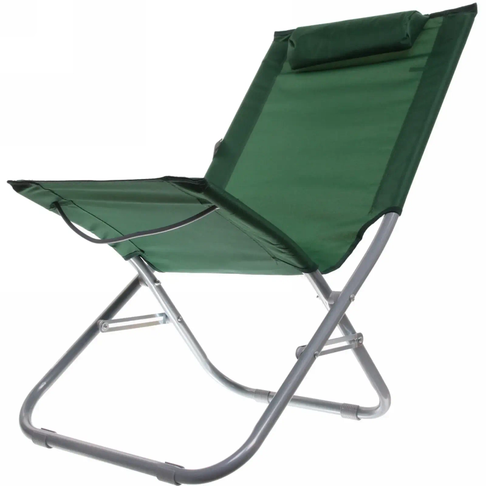 Шезлонг 47*80см «Мальта» с подголовником, зеленый ДоброСад