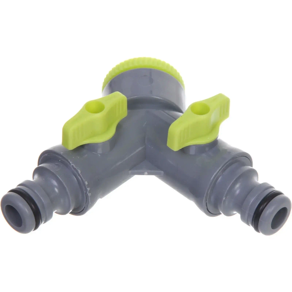 Тройник с 2 кранами «Green» штуцерный ДоброСад