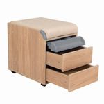 Тумба подкатная "ДЭМИ" ТУВ.10, 426х570х620 мм, 2 ящика + подушка + лоток, пластик серый, дуб сонома (КОМПЛЕКТ)