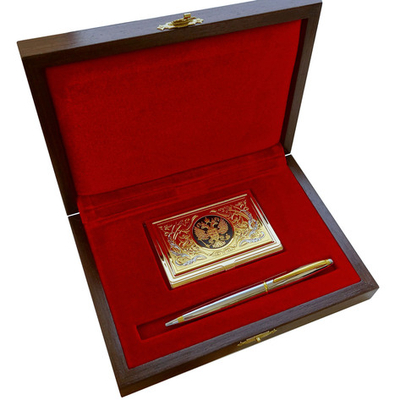 Набор "Визитница, ручка ". Златоуст