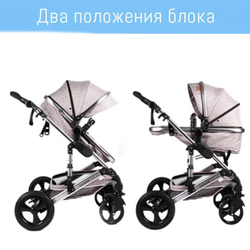 Коляска для новорожденных трансформер, 2в1 Luxmom 555 Серый Лен