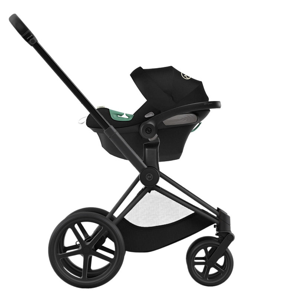 Коляска 3 в 1 Cybex Priam IV Matt Black complete и автокресло Aton S2 i-Size Moon Black Cozy Beige