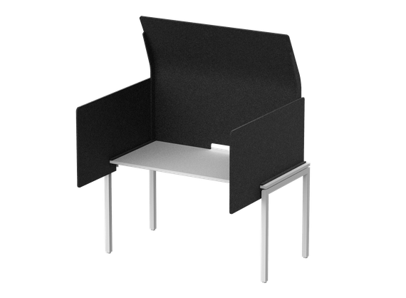 Кабина с высоким экраном-парусом и выступающими боковыми стенками 115х112х113