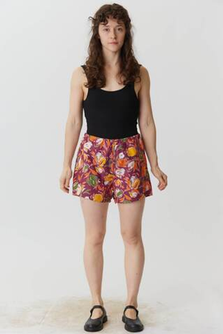 Семейные трусы бордовые в оранжевый цветок