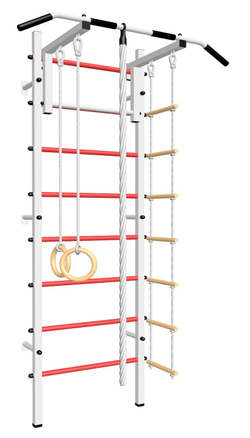 Шведская стенка Sv Sport 502 (Турник стандарт/Канат/Кольца/Лестница)