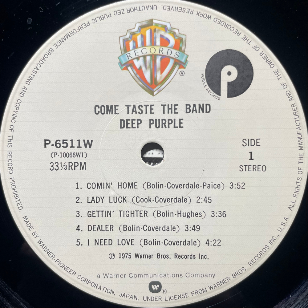Deep Purple ‎– Come Taste The Band (Япония 1979г.)