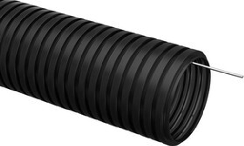 Труба гофрированная ПНД d16мм с протяжкой черн. (уп.50м)
