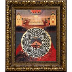 Лабиринт духовный. Икона на холсте.