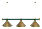 Лампа STARTBILLIARDS 3 пл. (плафоны зеленые,штанга золотая,фурнитура золото)