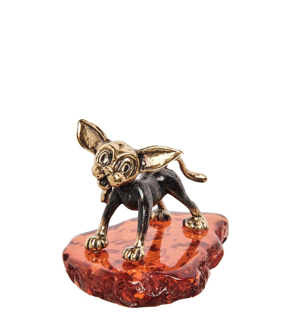 Народные промыслы AM- 333 Фигурка «Канадский сфинкс» (латунь, янтарь)