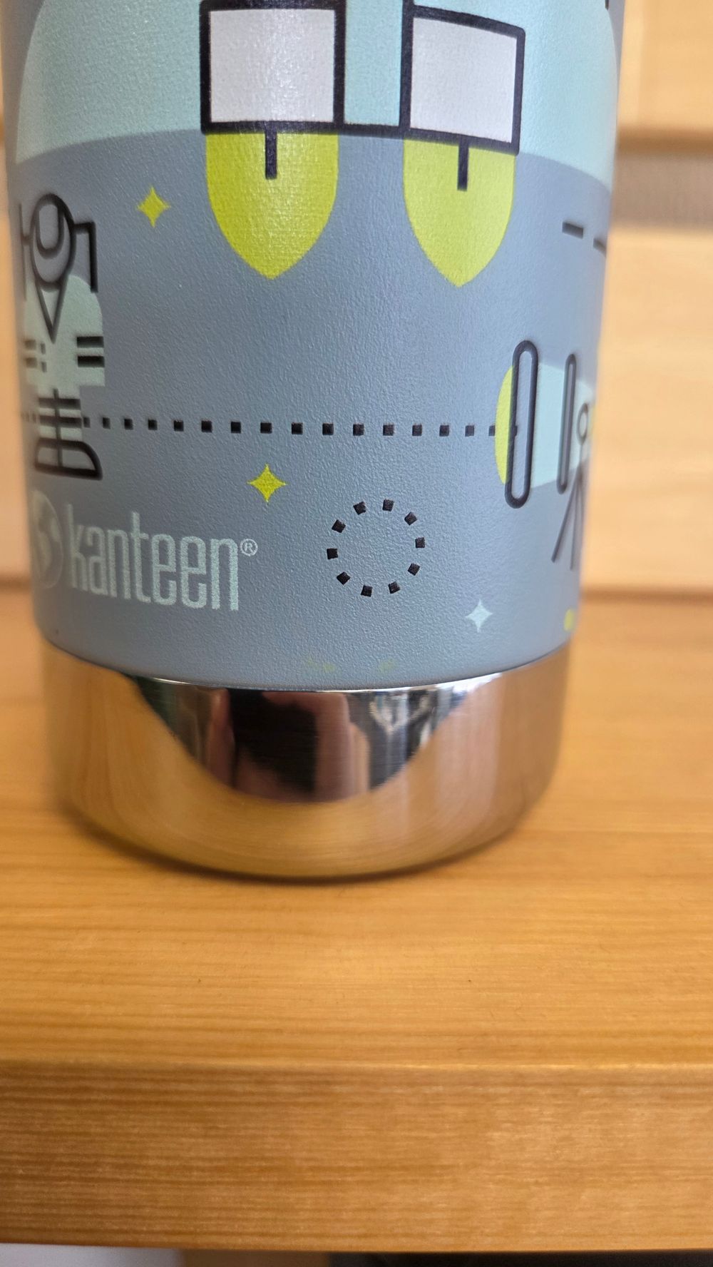 Детская термобутылка Klean Kanteen Insulated Kid Classic Flip Sport 12oz (355 мл) Launch Plan (витринный образец, потертости)