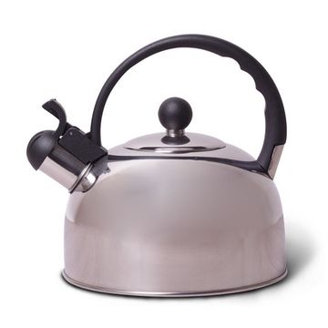 Чайник 2,5 л. из нержавеющей стали со свистком Kamille KM 0679 и черной бакелитовой ручкой