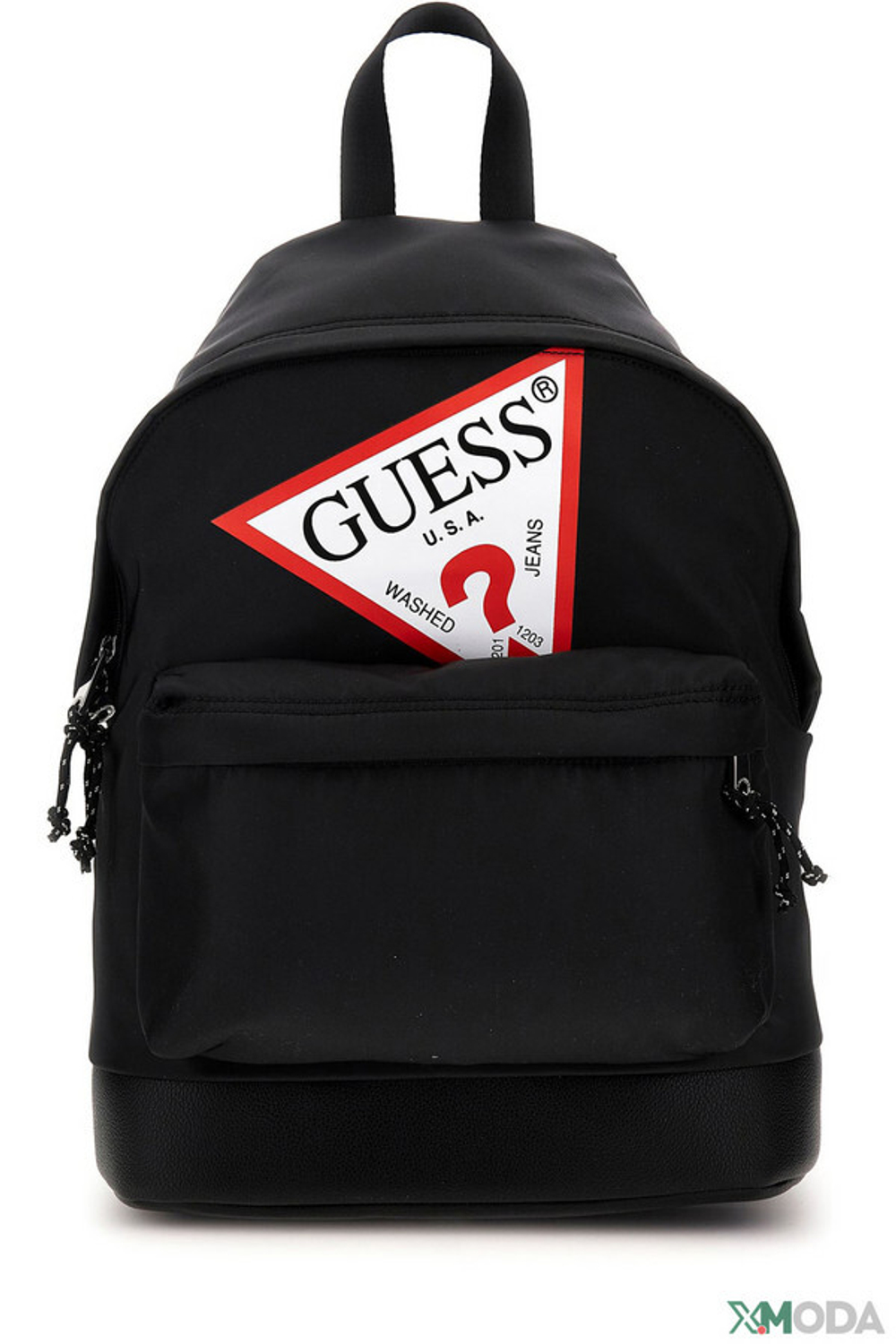 Рюкзак GUESS Черный/Термопринт: бело-красный треугольник-логотип (*)