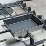 Сковорода 16*11,5см чугунная с деревянной подставкой МВ 26799