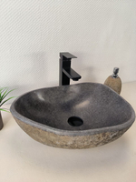Раковина из речного камня RS-65985 45х34х15 из натурального камня