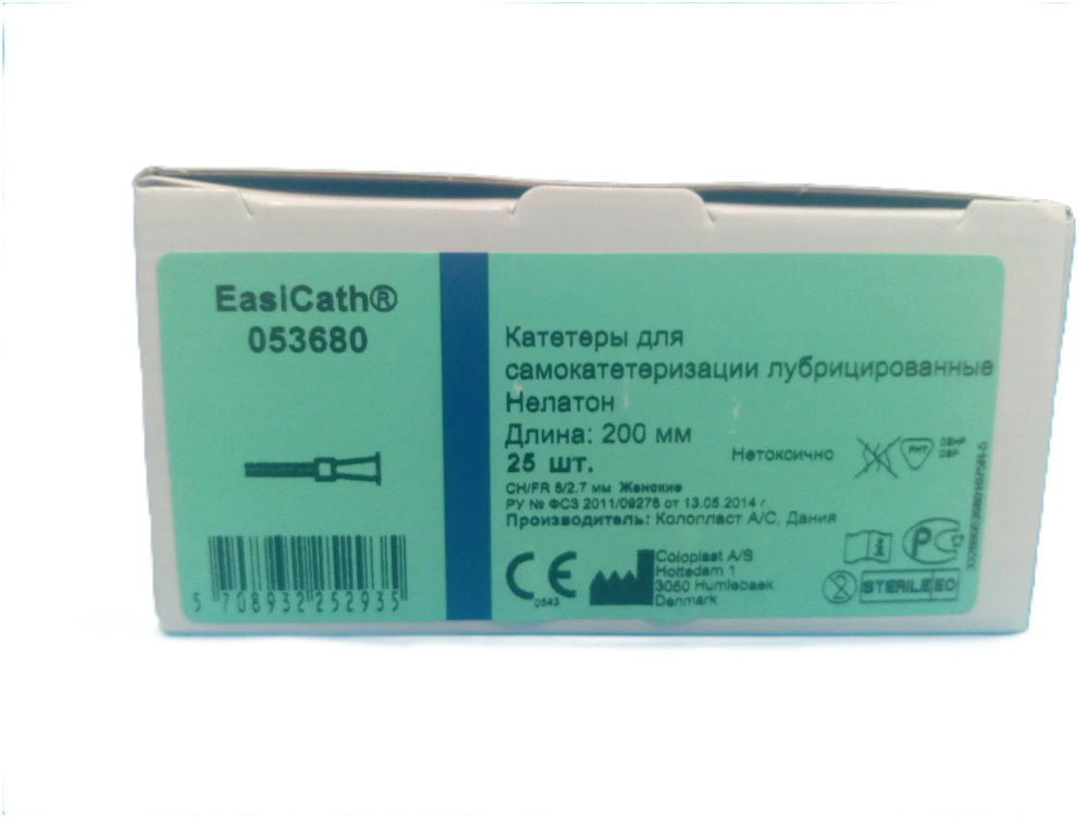 Катетер урологический Coloplast EasiCath Изикет женский нелатона CH 08, 25 шт артикул 5368