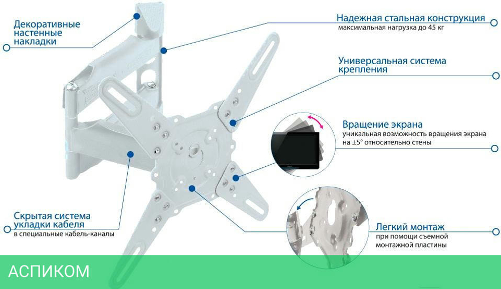 Кронштейн Kromax Atlantis-40 белый (20216)