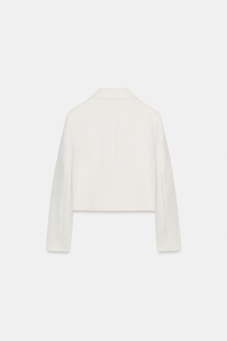 ZARA КОРОТКИЙ ДВУБОРТНЫЙ БЛЕЙЗЕР, ЭКРЮ