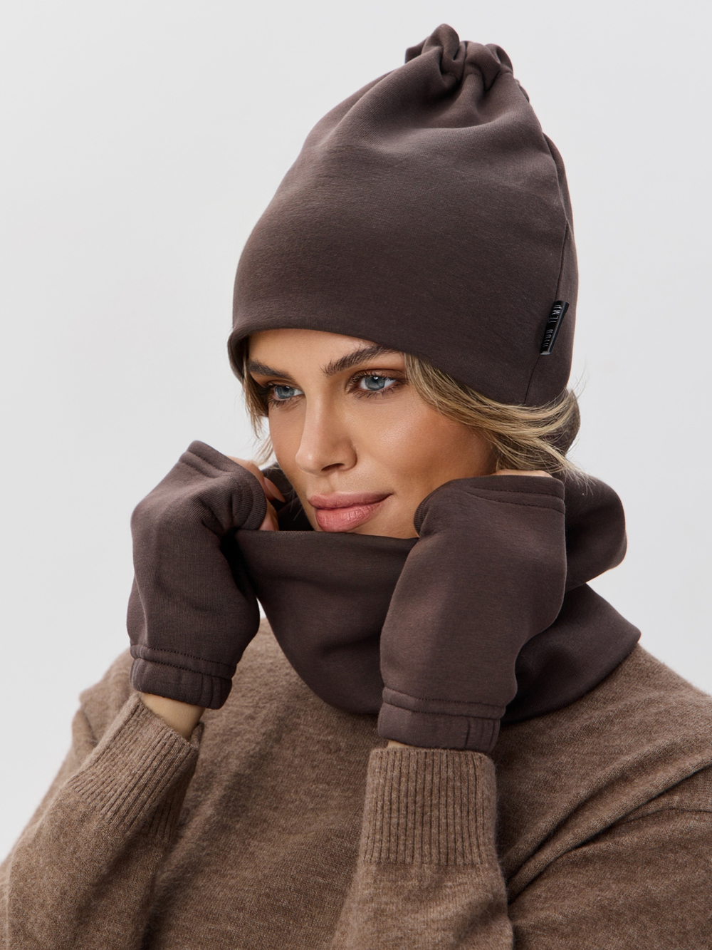 Митенки женские из футера с начесом