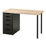 Письменный стол с ящиками - IKEA LAGKAPTEN/ALEX, 120х60 см, под беленый дуб/черный,  ЛАГКАПТЕН/АЛЕКС ИКЕА