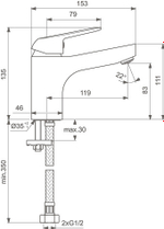 BA385AA VIDIMA FINE GRANDE Смеситель для умывальника, система монтажа EASY-FIX (облегченный монтаж)