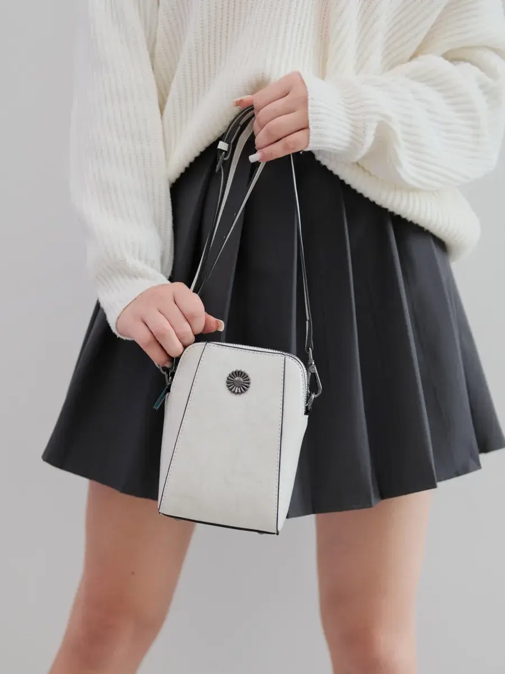 Сумка через плечо маленькая кросс боди для телефона кожаная