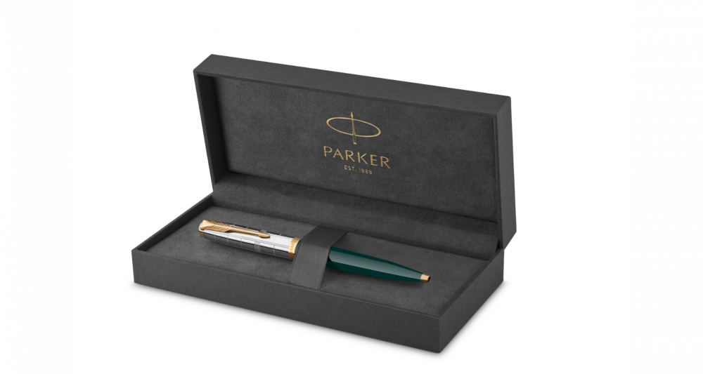 Шариковая ручка Parker 51 Premium Forest Green GT стержень: M, цвет чернил: black, в подарочной упаковке.