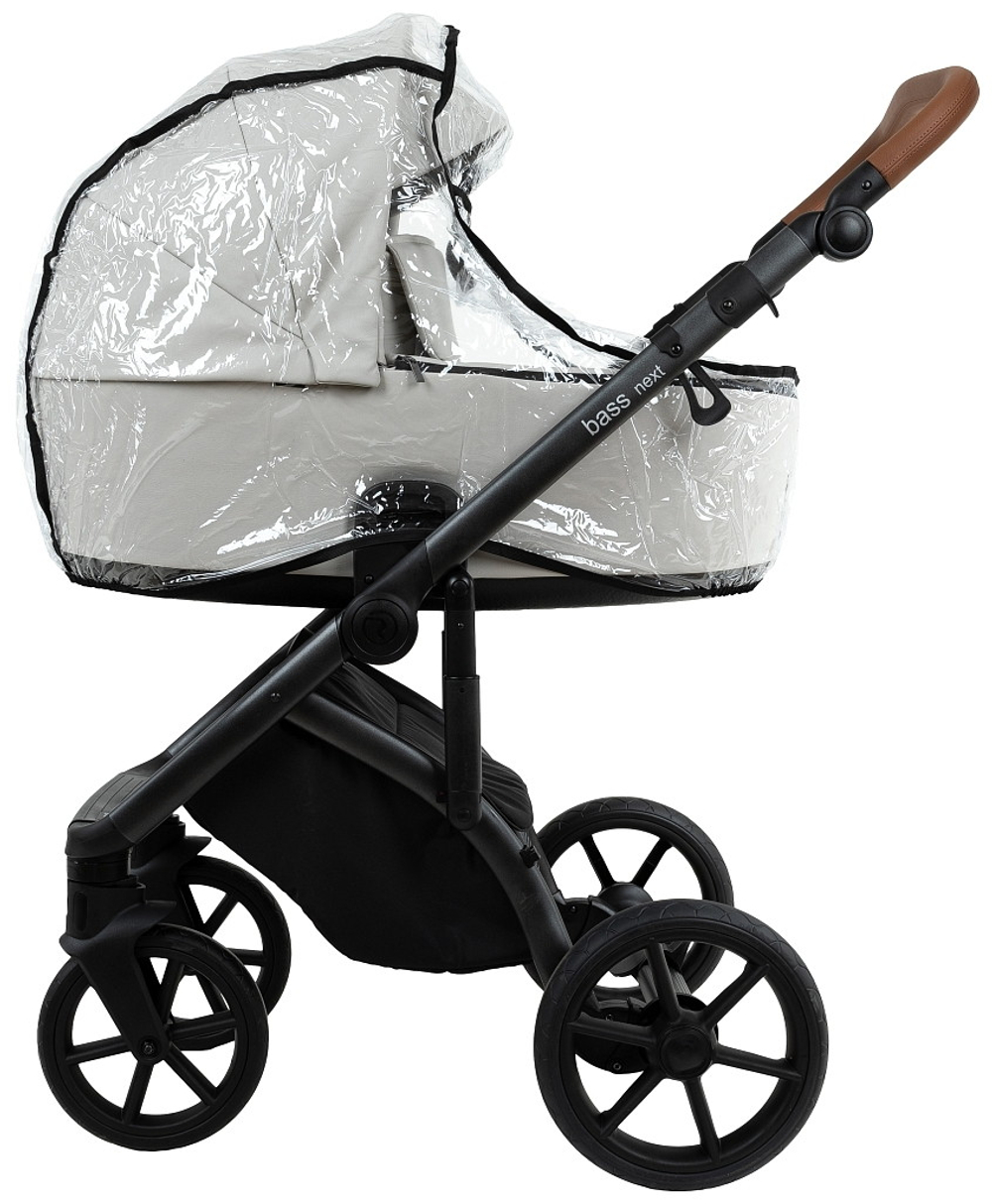 Детская коляска Roan Bass Next Кожа 2.0 2 в 1 BNL/70/2 Island Stone /Black/ руч.Коричневый
